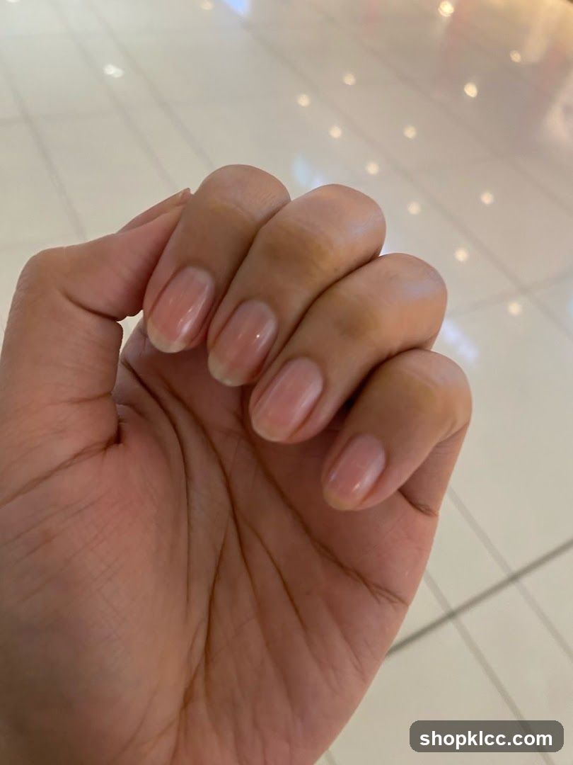 Hand with manicured nails