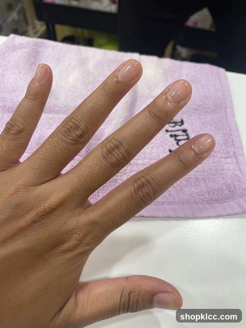 Freshly manicured nails