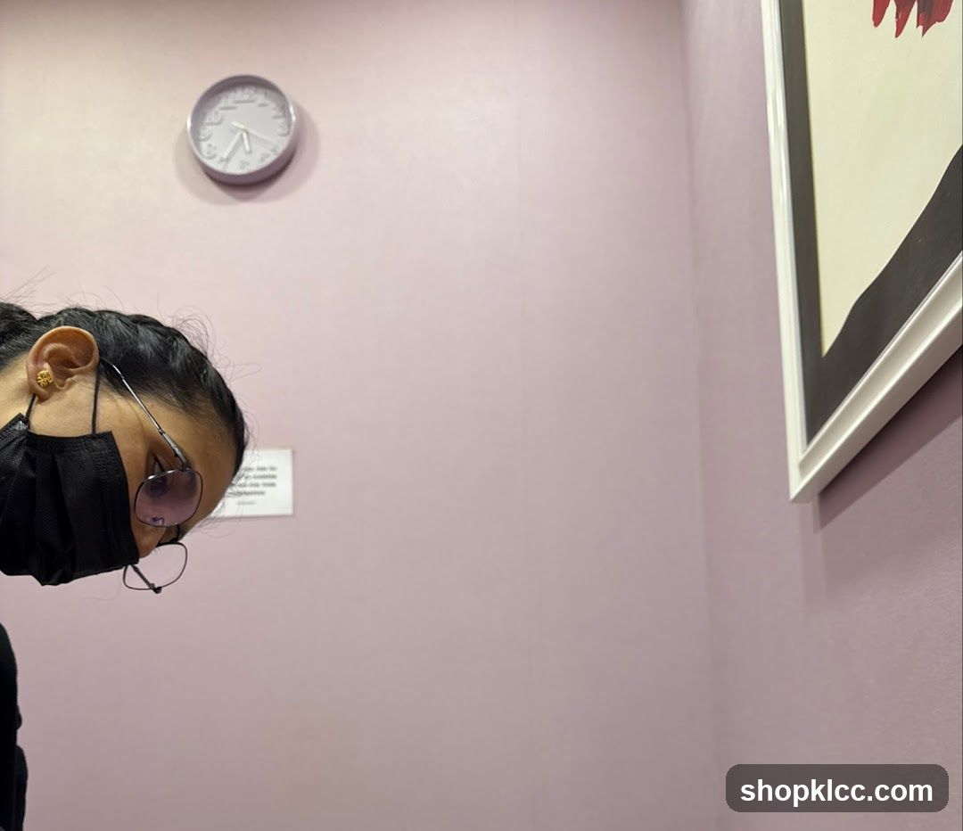 Woman wearing mask and glasses