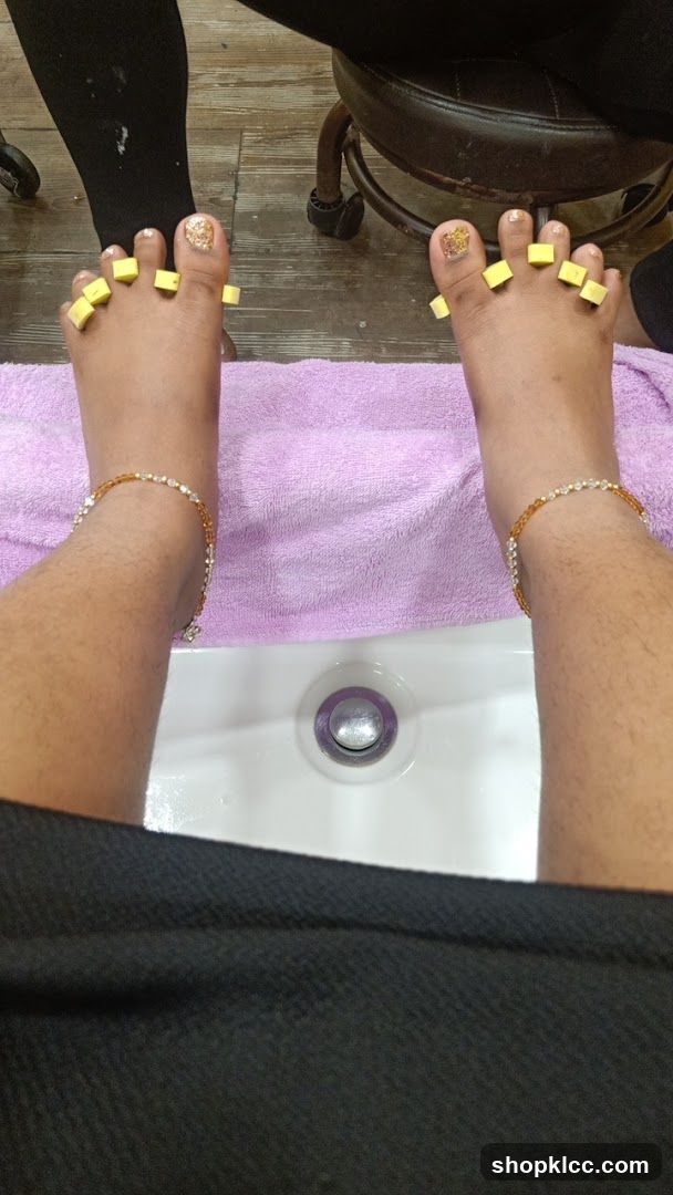 Pedicure in progress