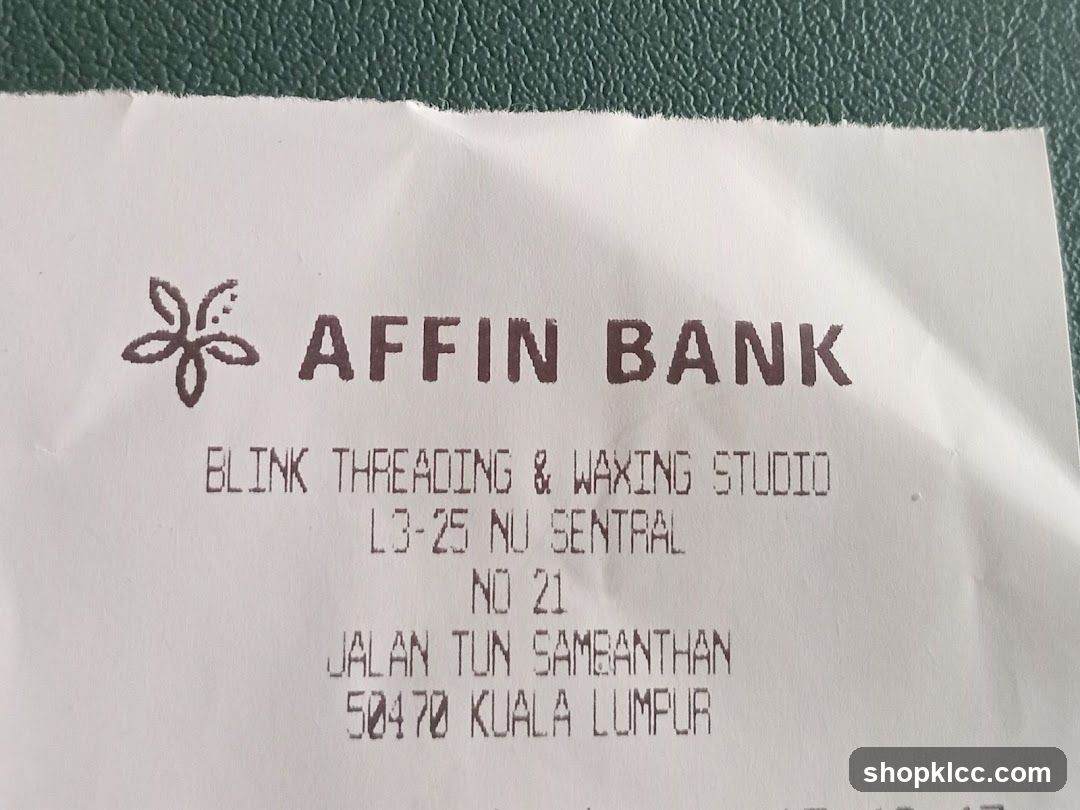 Receipt from Affin Bank