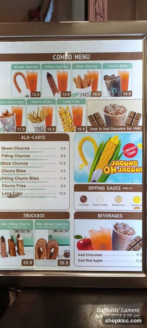 Churro Menu