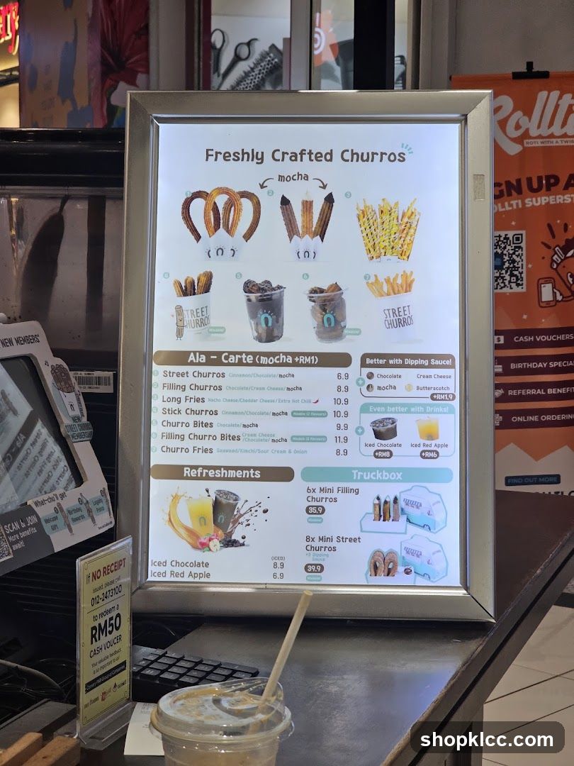Freshly Crafted Churros Menu