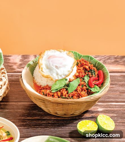 Thai Basil Stir-fry with Rice and Fried Egg