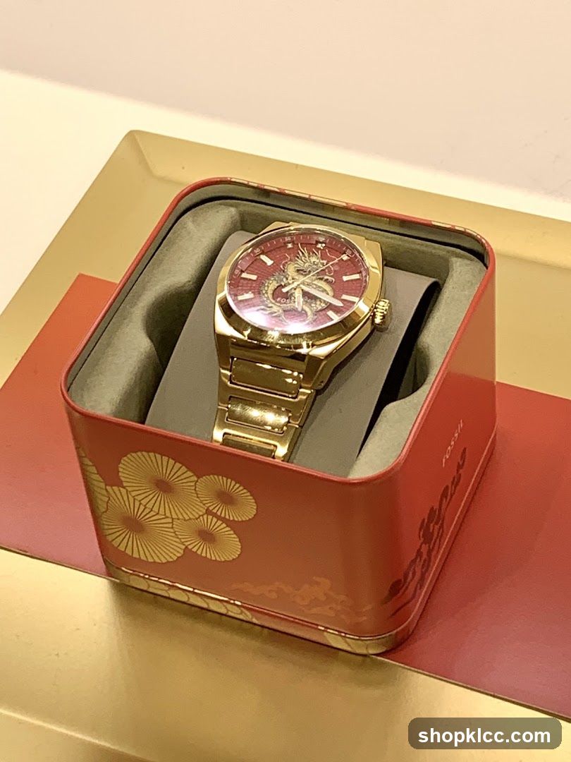Fossil Watch in Decorative Tin