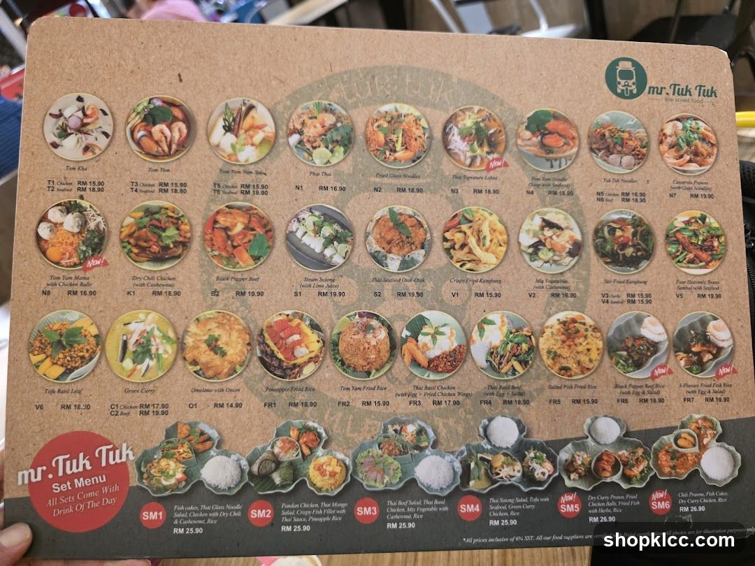 mr. Tuk Tuk Thai Street Food Menu