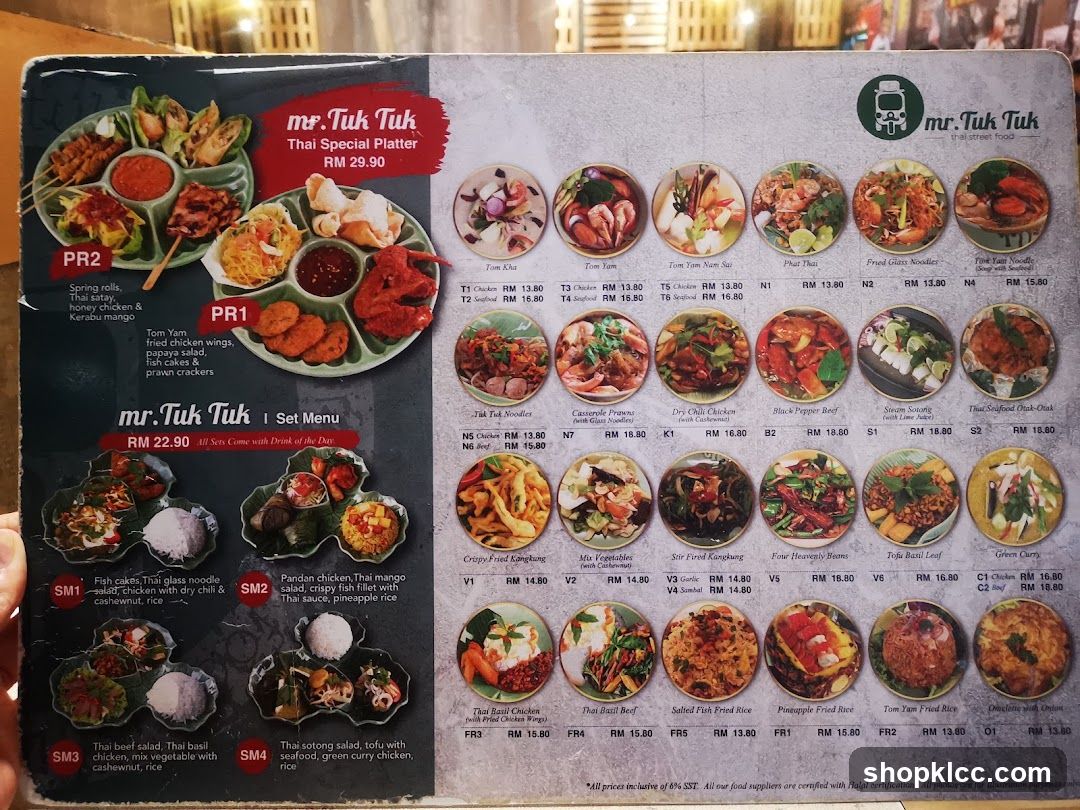 mr. Tuk Tuk Menu