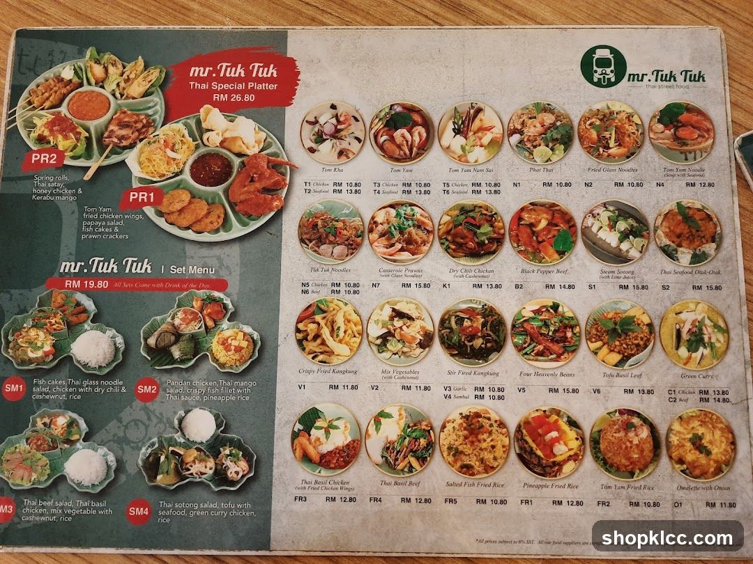 Mr. Tuk Tuk Thai Street Food Menu