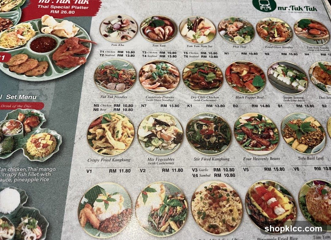 mr. Tuk Tuk Thai Street Food Menu