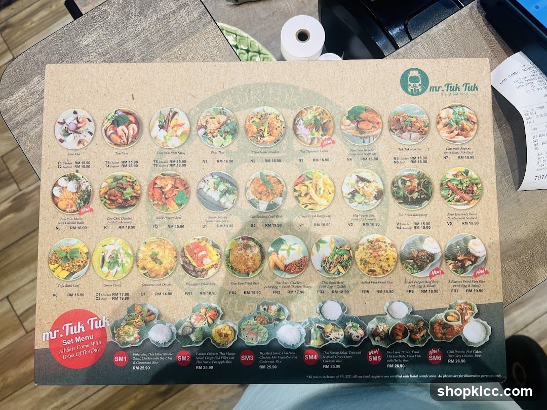 mr. Tuk Tuk Menu