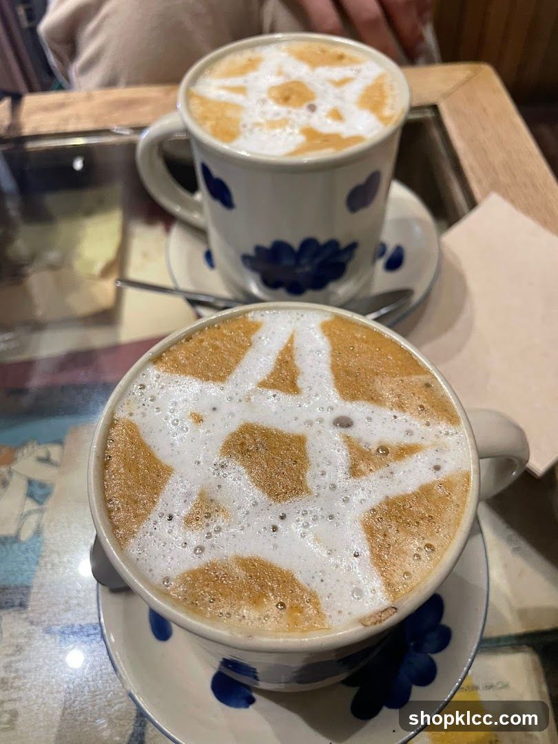 Two Lattes with Latte Art