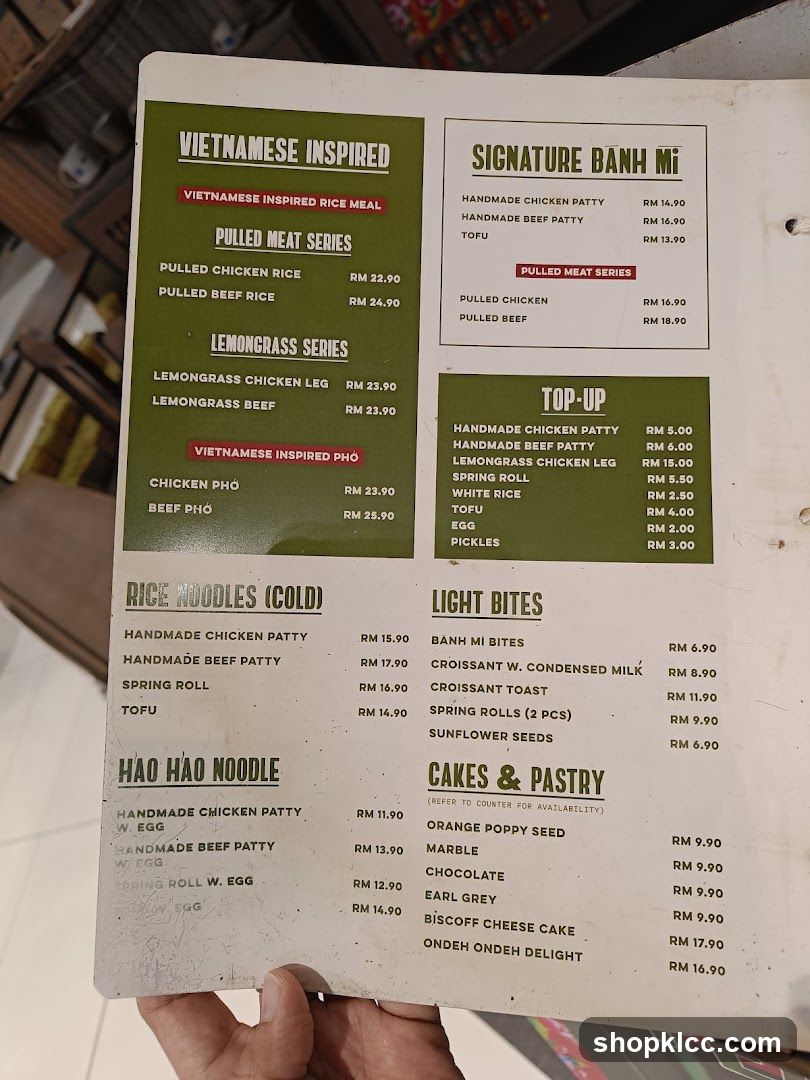 Vietnamese Inspired Menu
