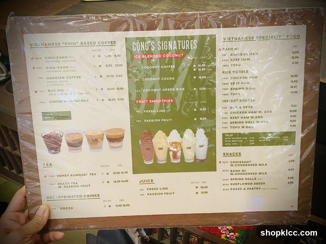 Cong's Signatures Menu