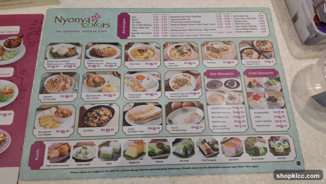 Nyonya Colors Menu