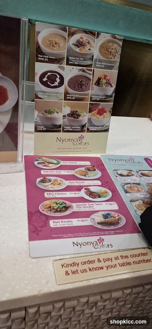 Nyonya Colors Menu