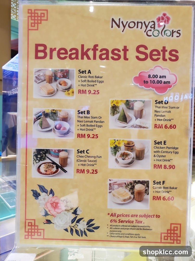 Nyonyadors Breakfast Sets