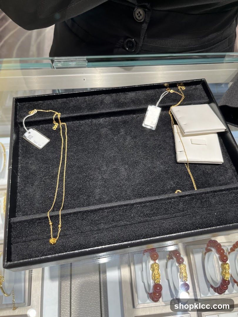Gold Necklaces and Bracelets Display