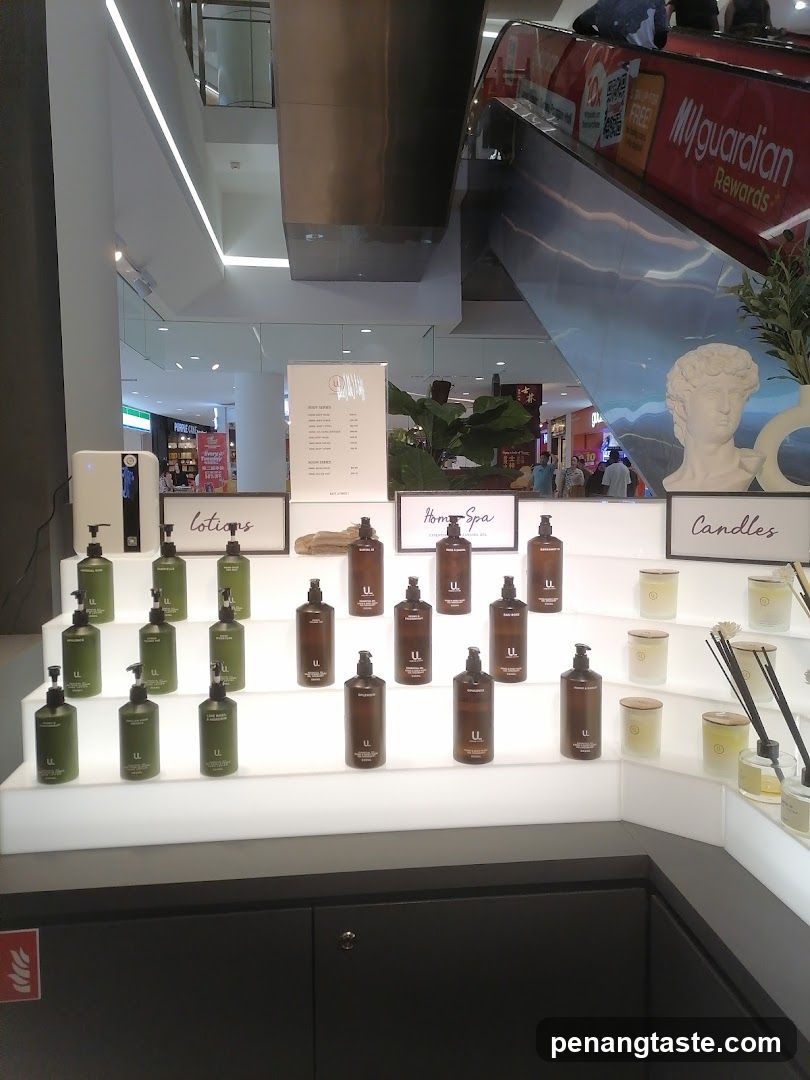 Display of Lotions, Home Spa Products, and Candles