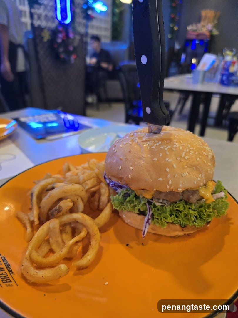 Burger and Curly Fries