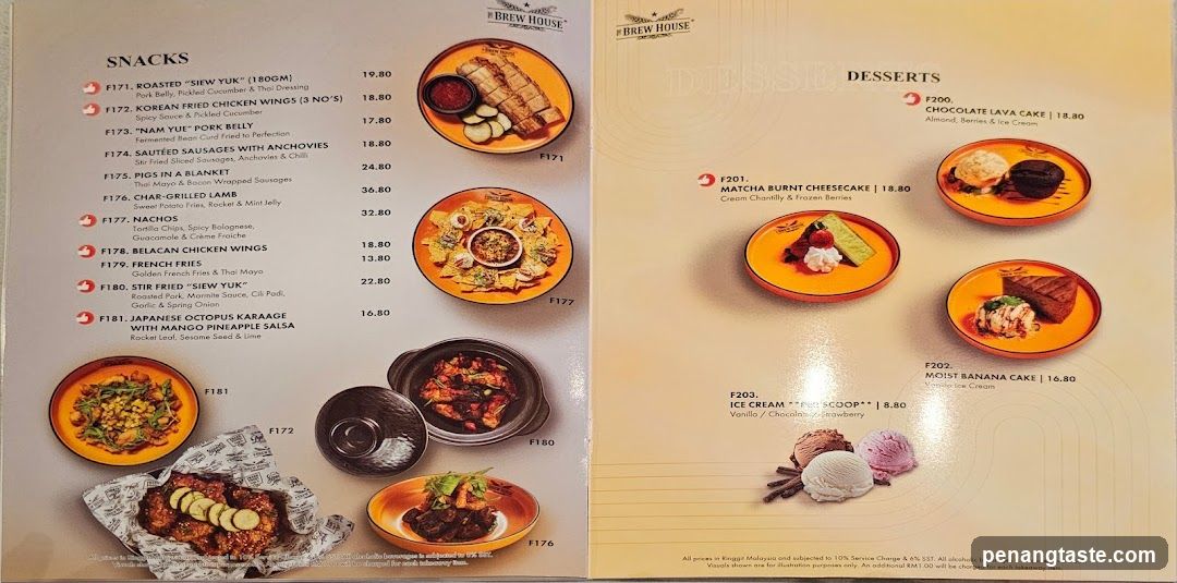 The Brew House Menu