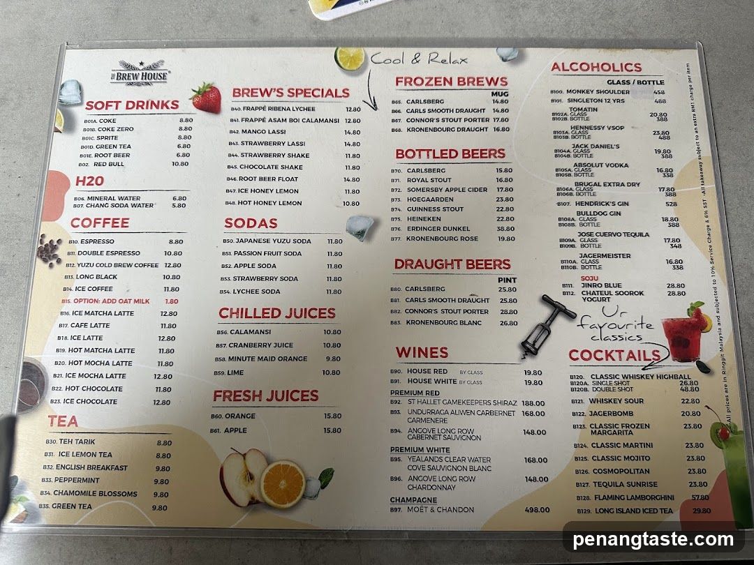 The Brew House Menu