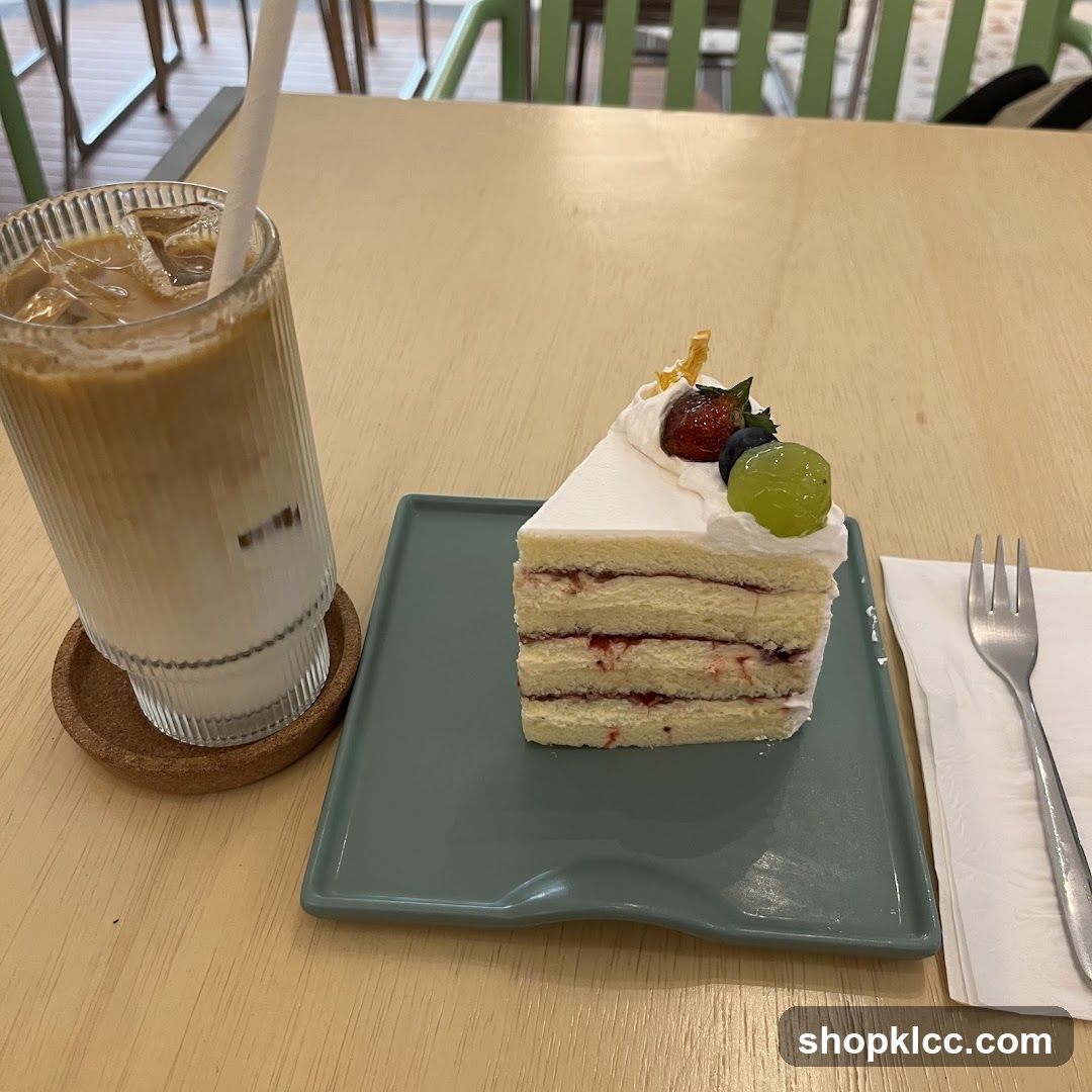 Iced Coffee and Fruit Cake