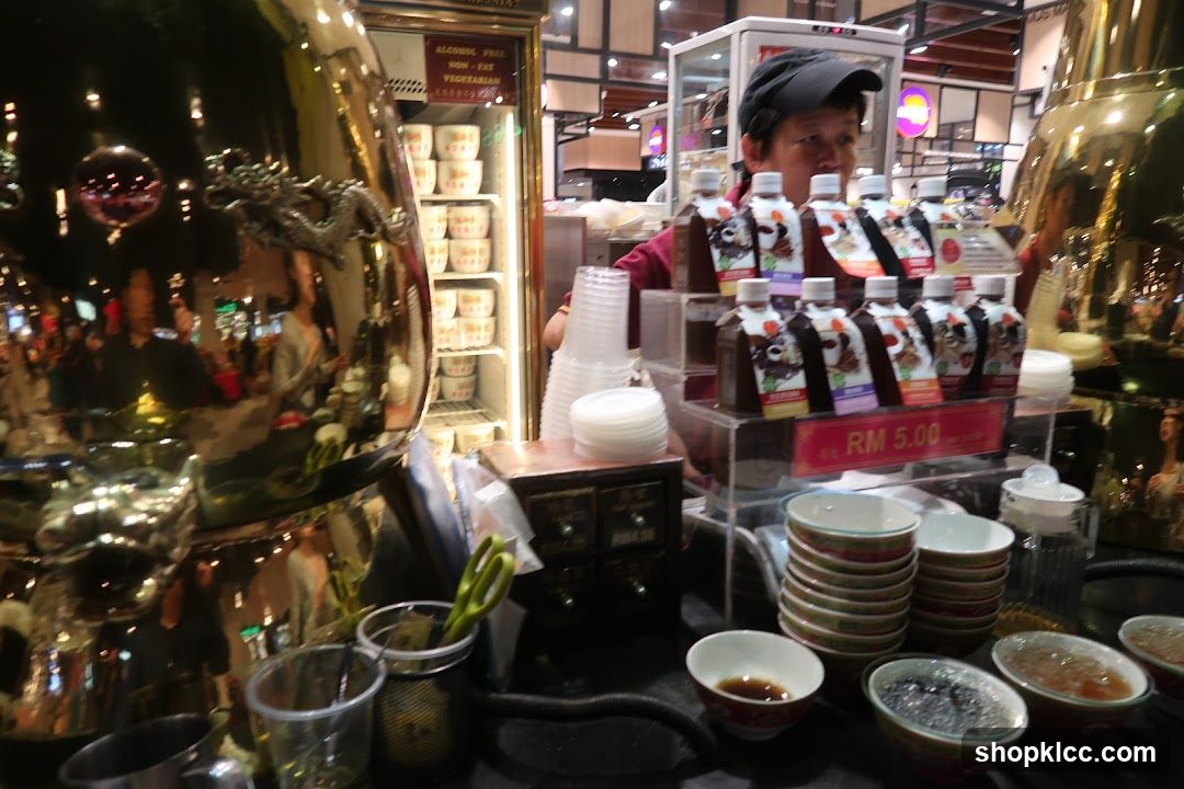 Beverage Stand with Drinks and Bowls