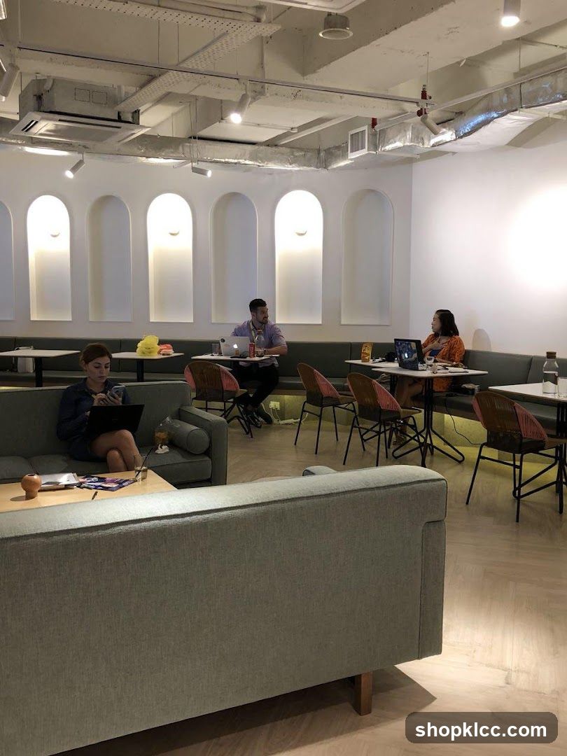 Interior of a modern café or co-working space