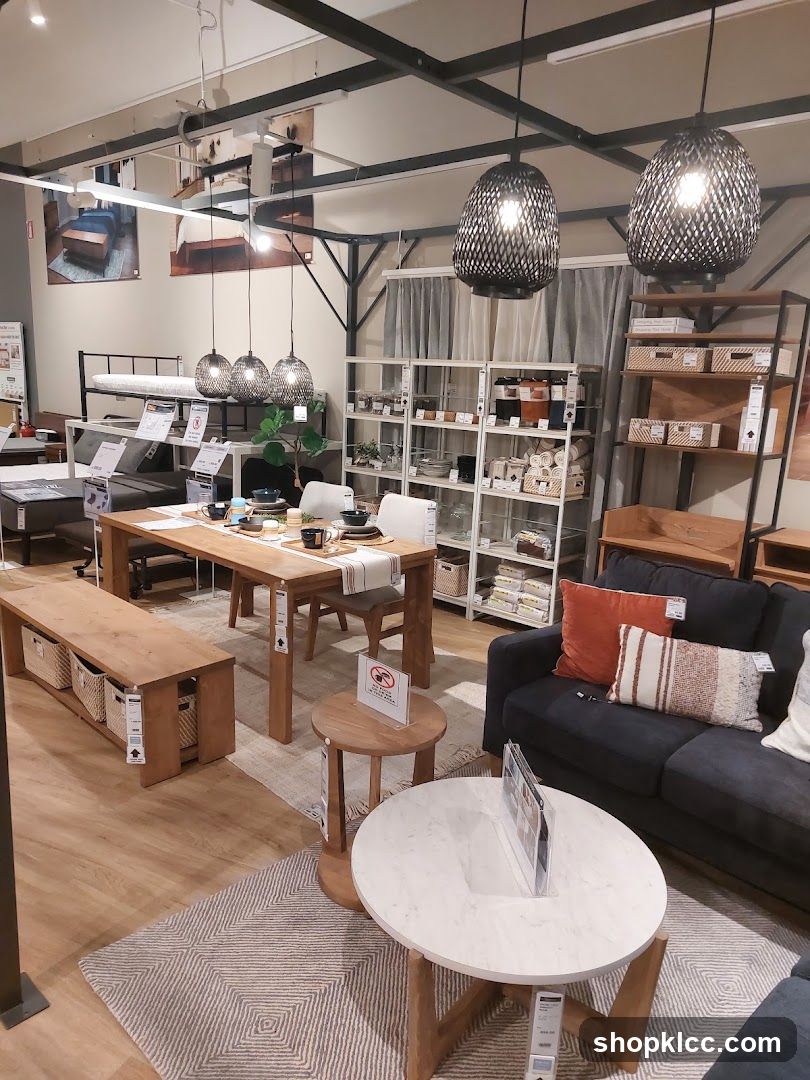 Living room and dining room furniture display