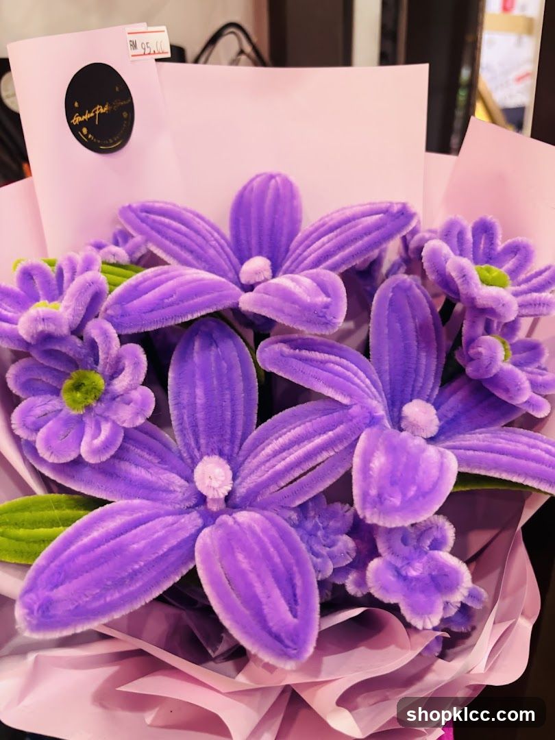 Purple Pipe Cleaner Flowers
