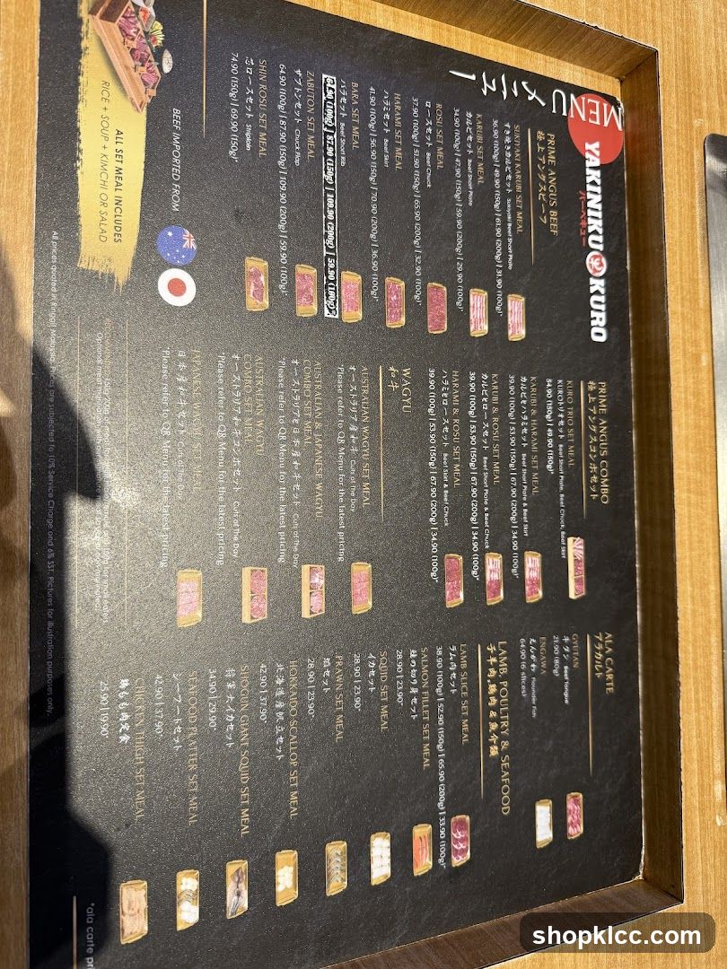 YAKINIKU KURO MENU
