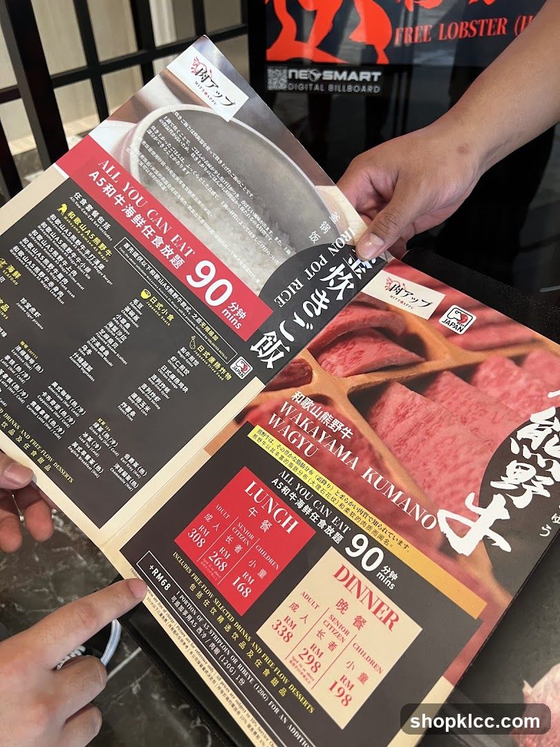 All You Can Eat Wagyu and Seafood Menu