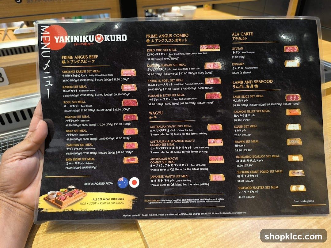 YAKINIKU KURO MENU
