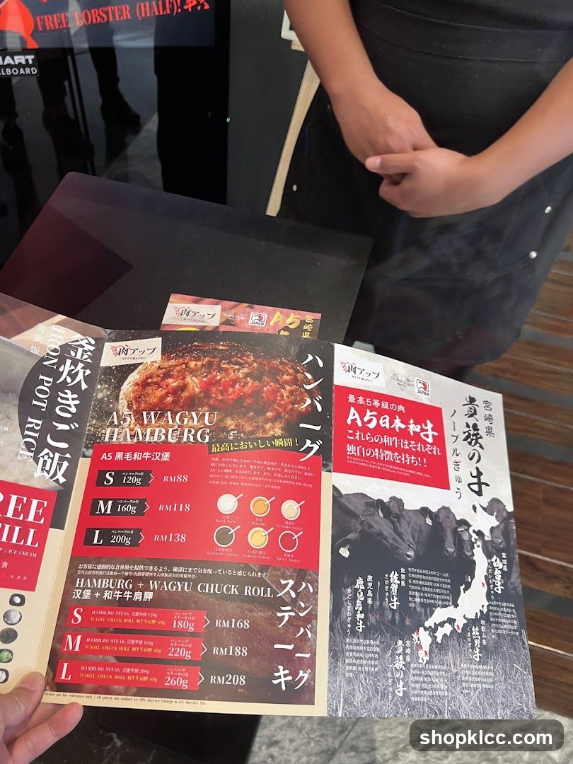 A5 Wagyu Hamburg Menu
