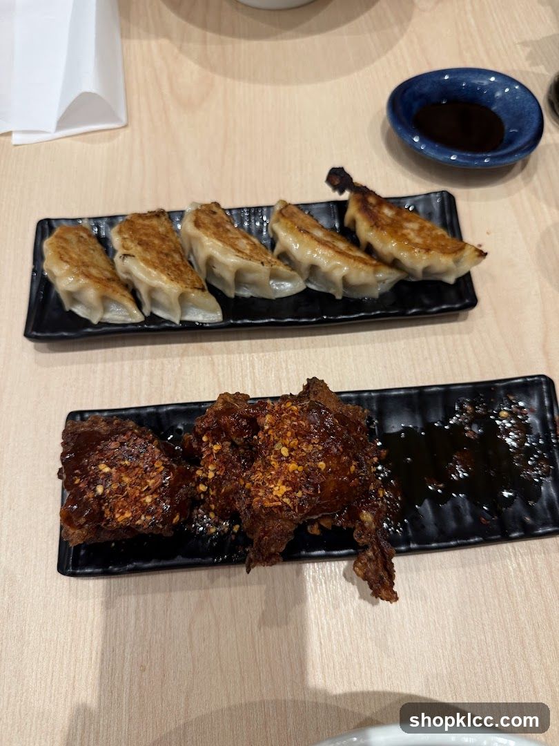 Fried Chicken Wings and Gyoza