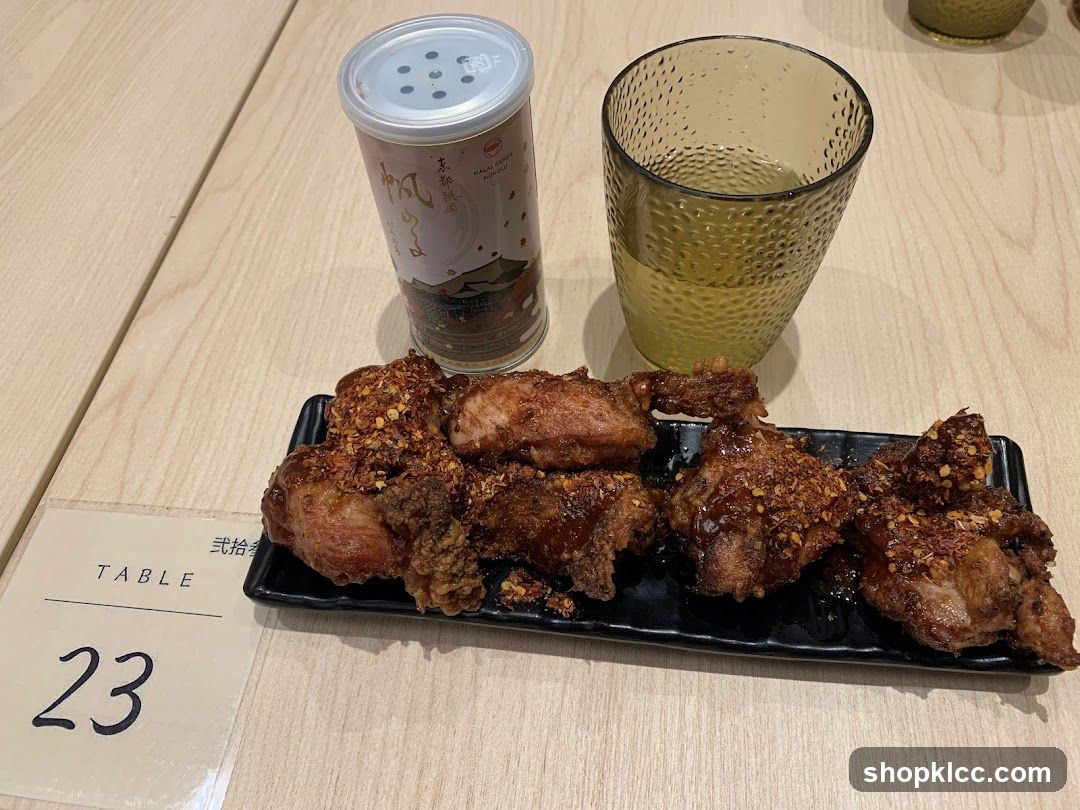Fried Chicken Wings with Seasoning and Drink