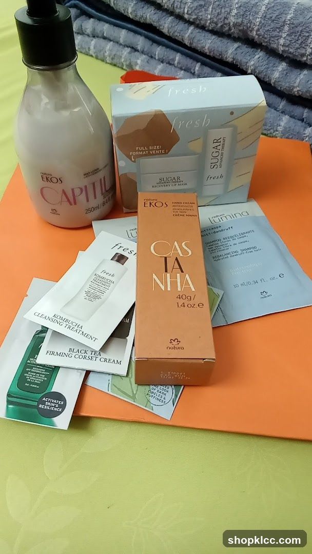 Assorted Natura beauty products