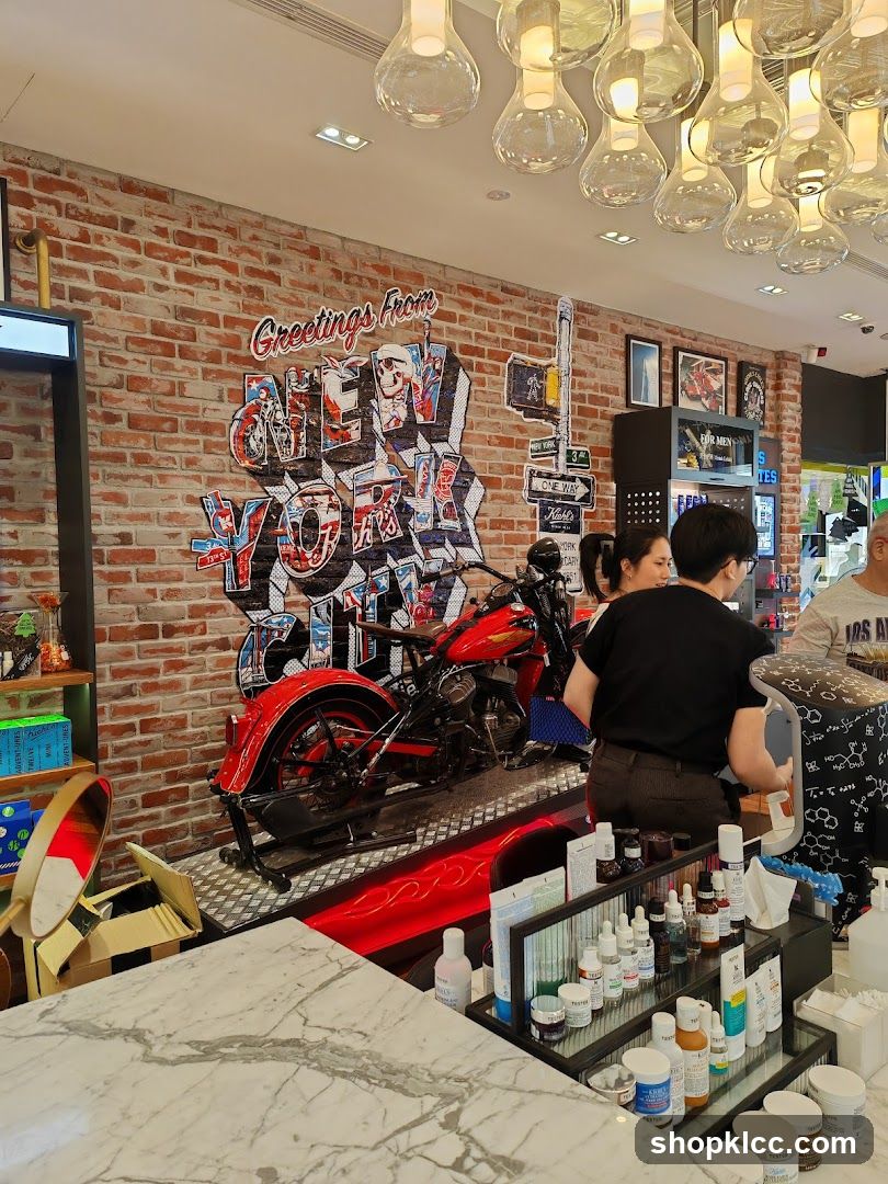 New York Themed Display with Motorcycle