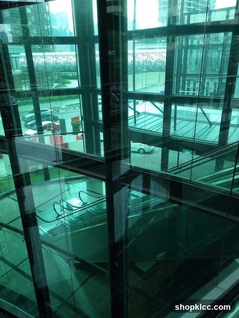 Modern Building Interior with Escalators