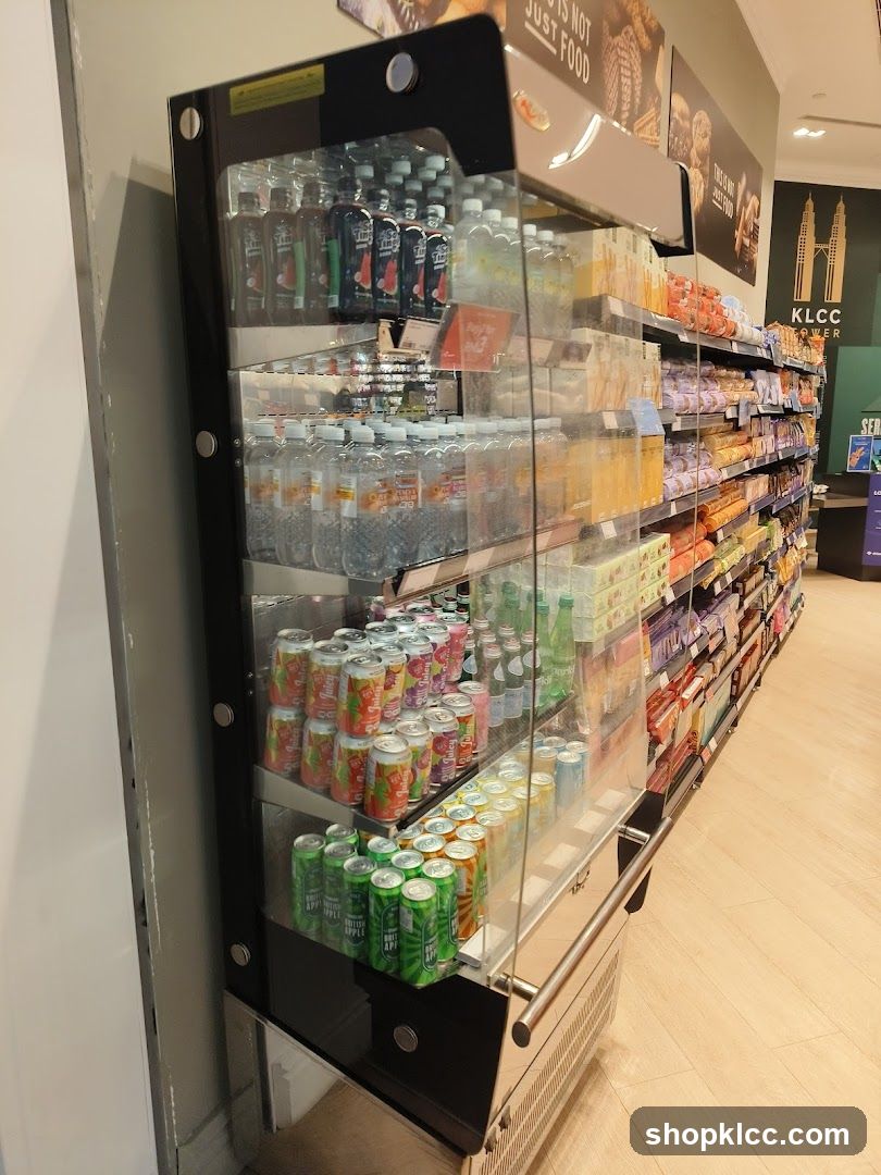 Refrigerated Display Case with Beverages