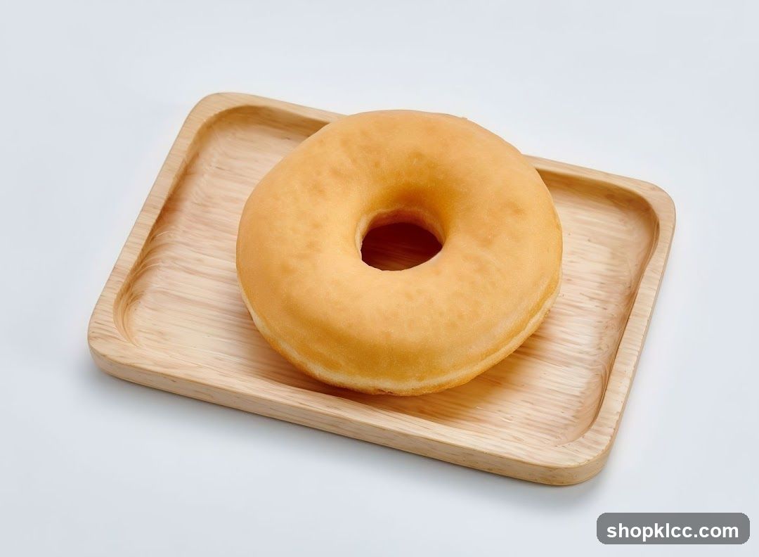 Plain Donut on Wooden Tray