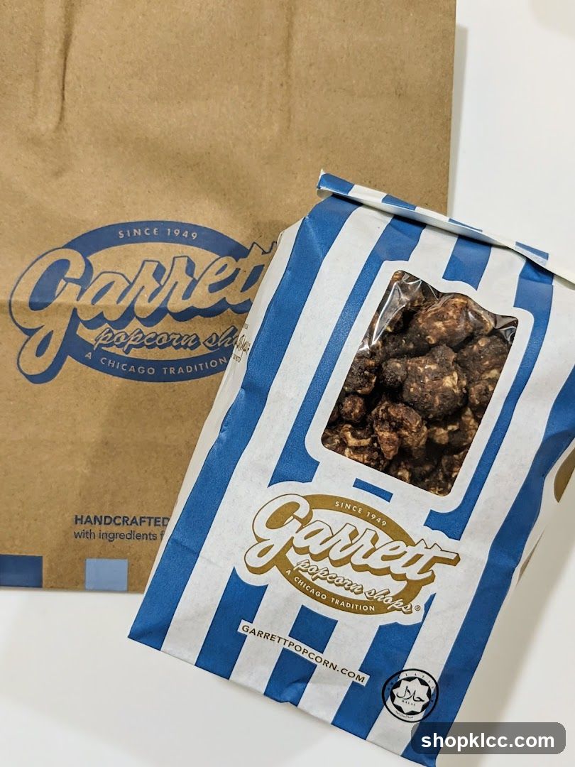Garrett Popcorn Bag and Packaging