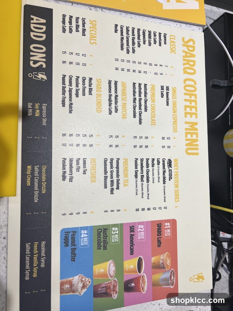SPARQ COFFEE MENU
