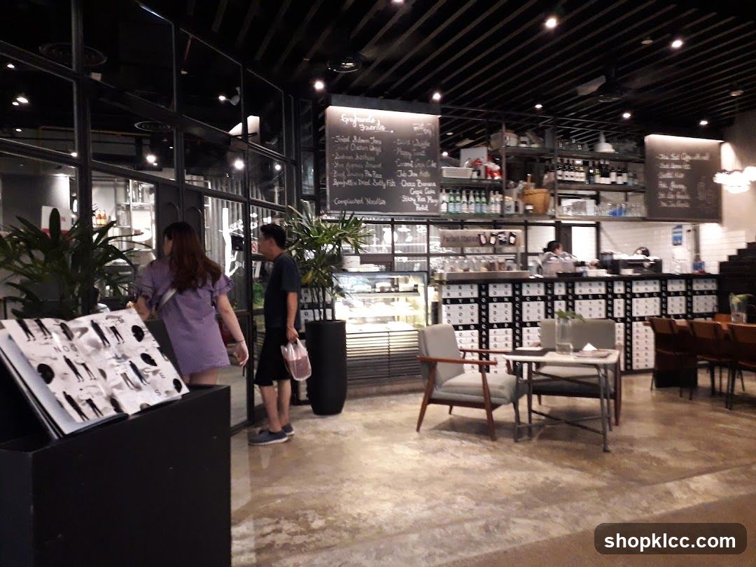Cafe Interior with Seating and Counter
