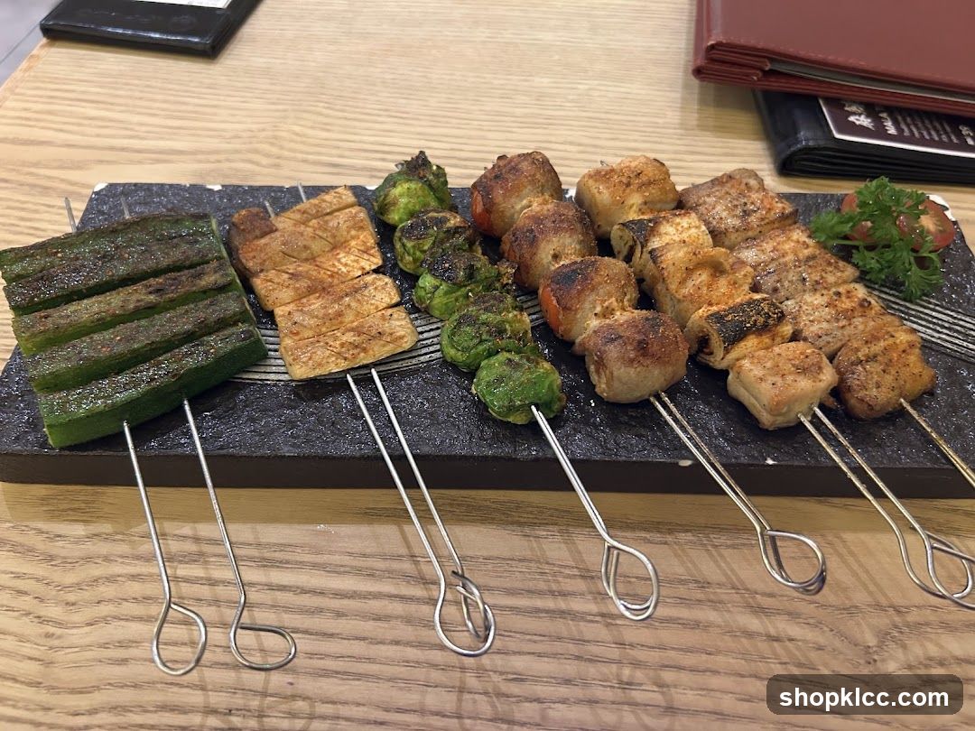 Grilled Skewers on Stone Platter