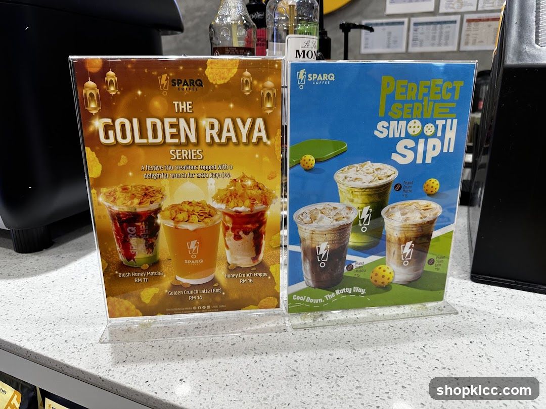 Sparq Coffee Menu Displays