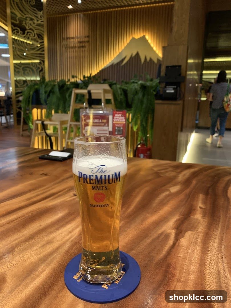Beer Glass on Wooden Table