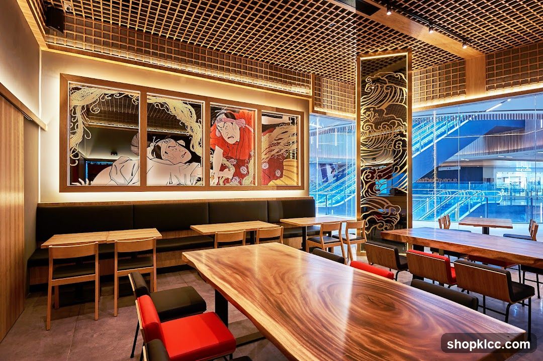 Interior of a Japanese-style restaurant or cafe