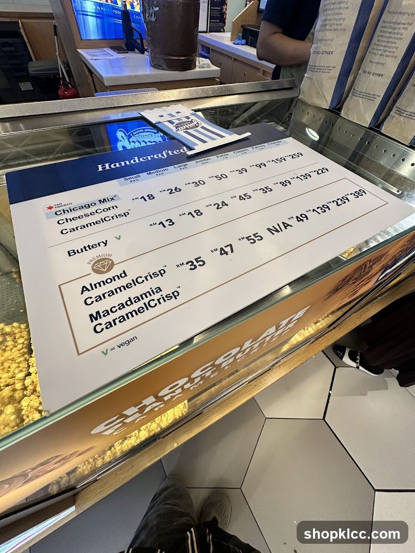 Handcrafted Popcorn Menu
