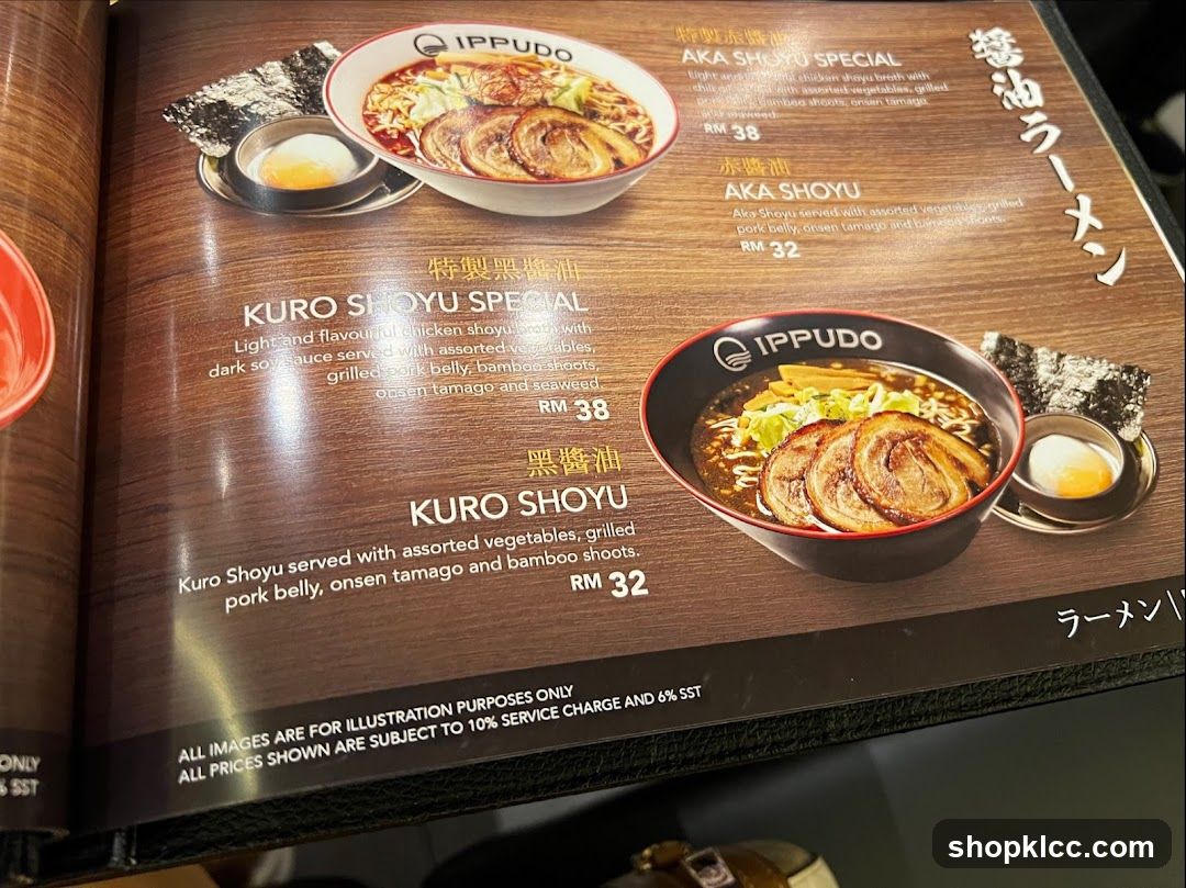 Ippudo Ramen Menu Page